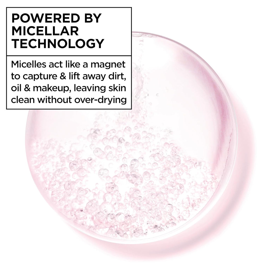 Garnier Micellar Cleansing Water, All-in-1 Makeup Remover and Facial Cleanser, For All Skin Types, 3.4 Fl Oz (100mL), 1 Count (Packaging May Vary)