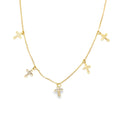 Dainty Dangle Cross Choker Chain (G60)